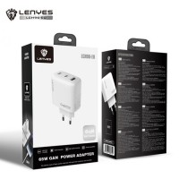Сетевое зарядное устройство адаптер LENYES LCH96 1USB/2Type-C, 65W, поддержка быстрой зарядки PD/QC/FCP/AFC