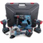 Набір електроінструментів 5-в-1 36 V: шурупокрут, болгарка КШМ, гайковерт, перфоратор і циркулярна пила + кейс + 4 акумулятори 5A