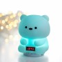 Дитячий акумуляторний нічник "Ведмедик" з Bluetooth-колонкою й електронним годинником м'яким LED-світлом, багатобарвною RGB-підсві