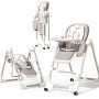 Дитячий стільчик-шезлонг 2в1 для годування і відпочинку з регульованою спинкою, тацею й коліщатками