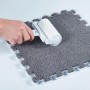 Модульний килим-пазл із м'яким ворсом 20 плиток (30×30 см) сірий із білим м'яким ігровим килимком для дитячої кімнати