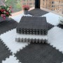 Модульний килим-пазл із м'яким ворсом 20 плиток (30×30 см) сірий із білим м'яким ігровим килимком для дитячої кімнати