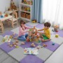 М'який килимок-пазл із пухнастим ворсом 30×30 см Фіолетовий килимок-пазл протиударний і антиковзний
