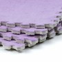 М'який килимок-пазл із пухнастим ворсом 30×30 см Фіолетовий килимок-пазл протиударний і антиковзний