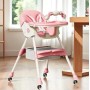 Дитячий стільчик-трансформер F005 для годування, ігровий і обідній, 3-в-1, рожевий