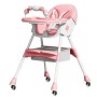 Дитячий стільчик-трансформер F005 для годування, ігровий і обідній, 3-в-1, рожевий