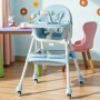Дитячий стільчик-трансформер F005 для годування, ігровий і обідній, 3-в-1, блакитний