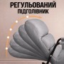 Регульоване крісло-гойдалка Y-03, з підставкою для ніг і підголівниками, для відпочинку вдома, сіре