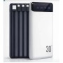 Павербанк PB-461 30000 mAh з LED-дисплеєм, швидкою зарядкою QC 3.0, USB / Type-C / Lightning, білий
