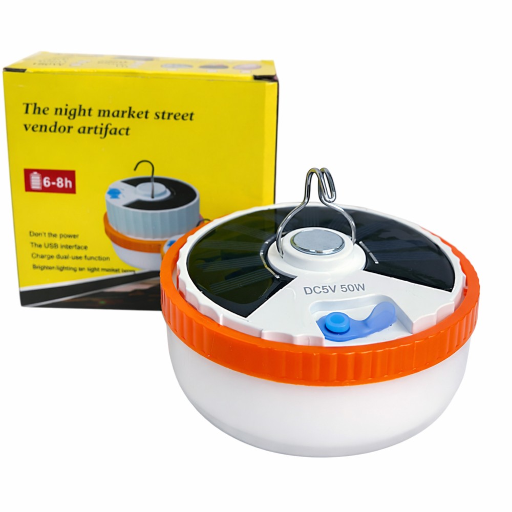 Світлодіодний кемпінговий ліхтар T100 2835-30D SMD на сонячній батареї, акумулятор Li-ion, заряджання USB Type-C