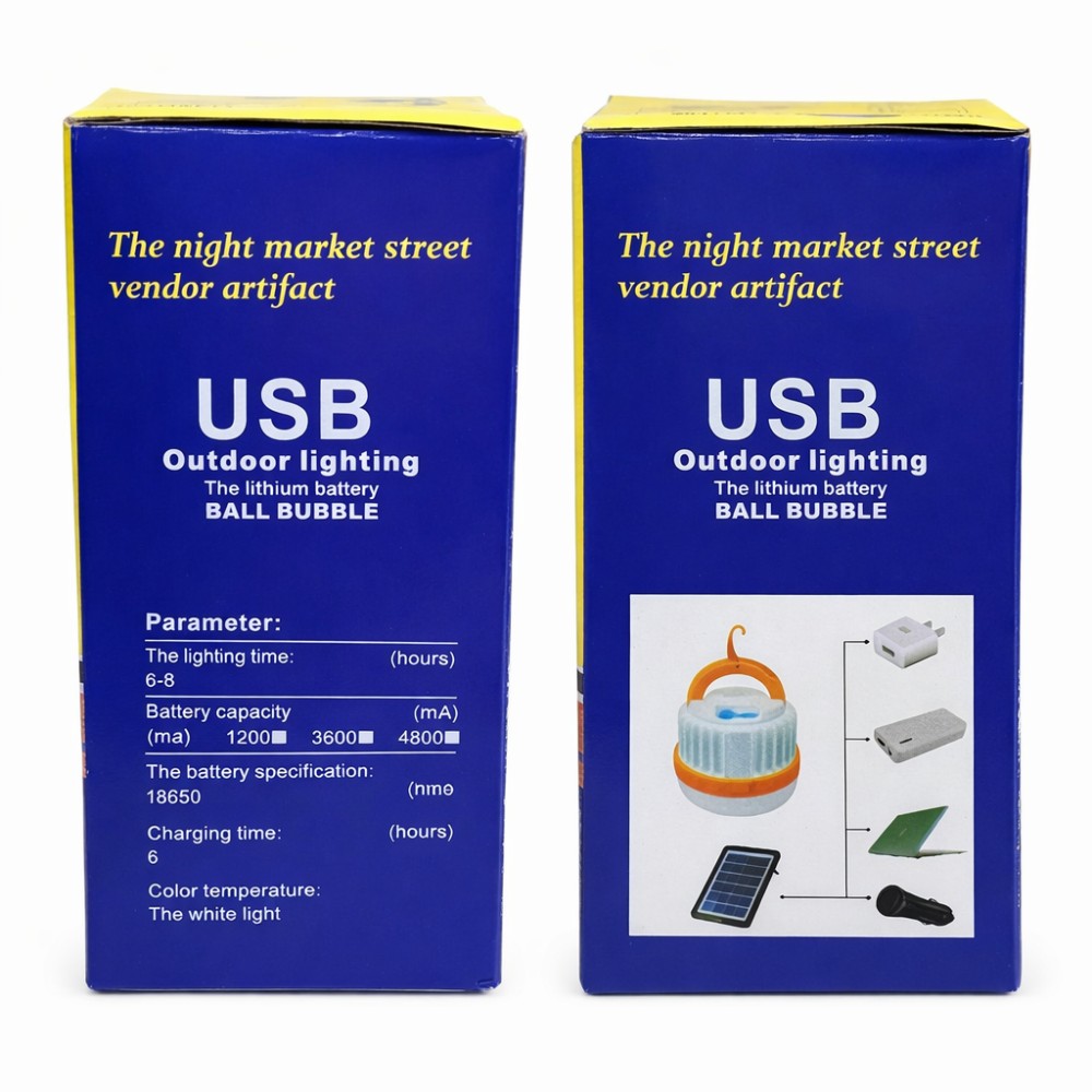 Світлодіодний кемпінговий ліхтар T100 2835-30D SMD на сонячній батареї, акумулятор Li-ion, заряджання USB Type-C