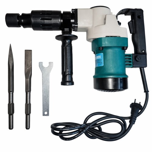 Відбійний молоток електричний 900 Вт (3000 уд/хв): патрон HEX, 2 зубила в комплекті, для демонтажу бетону та плитки