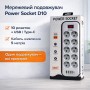 Мережевий подовжувач Power Socket D10 на 10 розеток з вимикачем, 4 USB і Type-C (PD), кабель 5 м, 2500 Вт, LED-індикатор
