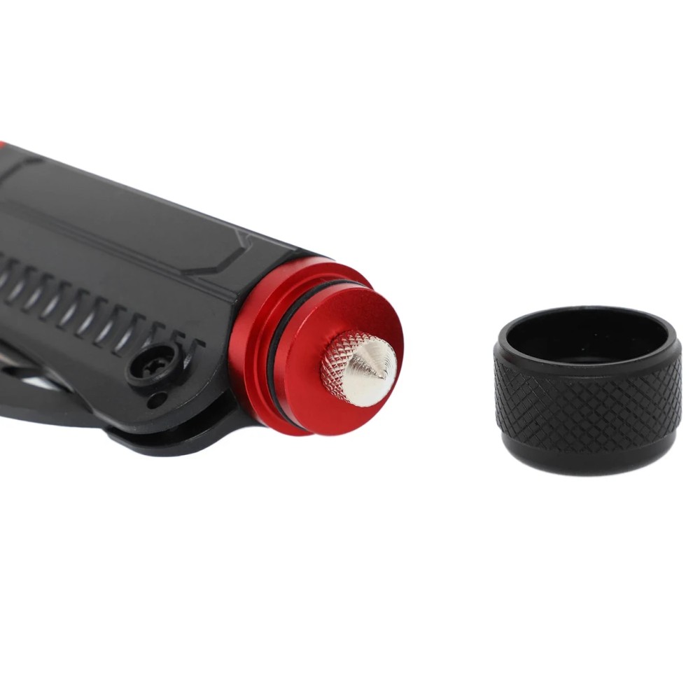 Ліхтарик ручний мультифункціональний світлодіодний акумуляторний X-BALOG DT-001 з ножем, склобоєм і кліпсою, USB Type-C, чорний