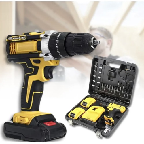 Шурупокрут акумуляторний Жовтий два акумулятори (24V/5A)