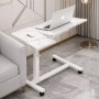 Надіваний столик для ноутбука DASH-64200 на колесах із бічною полицею, регульована висота 60-95 см, стільниця 60×40 см, білий