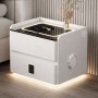 Розумна прикроватна тумба YJXF01 White з вбудованим сейфом, бездротовою зарядкою та Bluetooth-колонкою (Біла екошкіра)