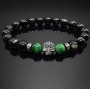 Чоловічий браслет із натурального каменю чорний агат та тигрове око