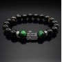 Чоловічий браслет із натурального каменю чорний агат та тигрове око