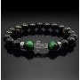 Чоловічий браслет із натурального каменю чорний агат та тигрове око