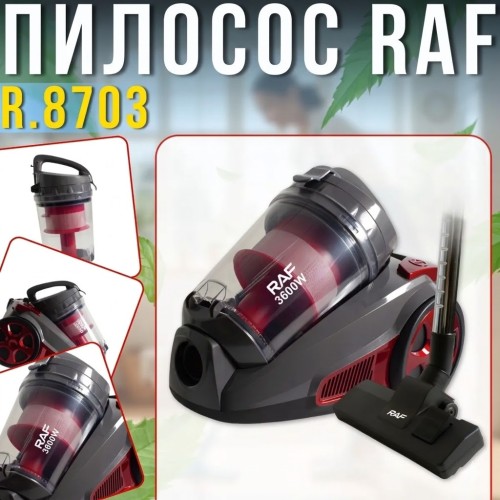 Циклонний пилосос з телескопічною трубою і автоматичним змотуванням кабелю RAF R.8703 3600W