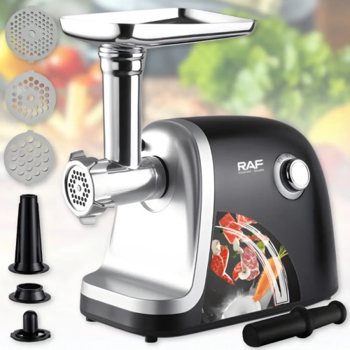 Електрична м'ясорубка з насадкою для кебабу та дисками різного помолу RAF R.3376 1000W