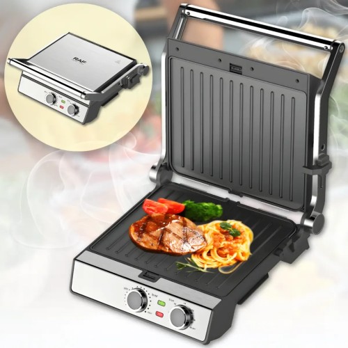 Електричний гриль з розкриванням на 180° та антипригарними пластинами RAF R.560 2200W