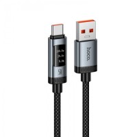 Кабель для быстрой зарядки HOCO U148 Digital Display USB - Type-C 100W с LED-дисплеем 1.2 м Черный