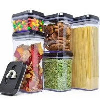 Набір прозорих контейнерів для сипких продуктів 5 предметів FOOD з кришками