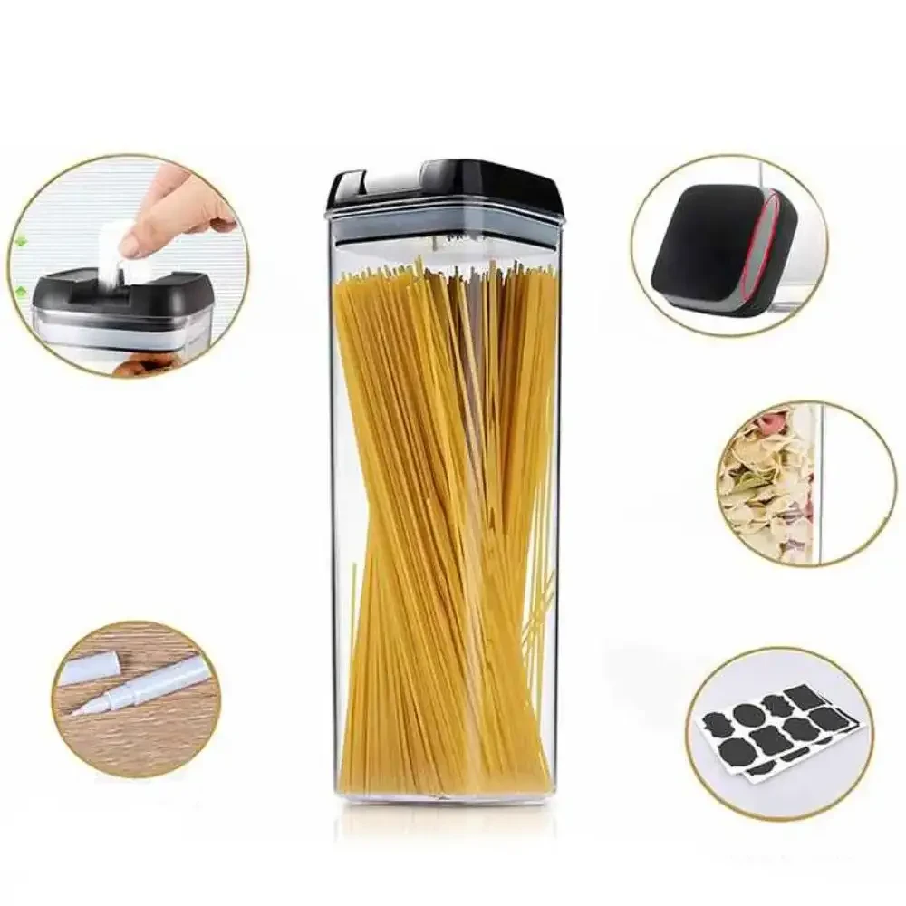 Набір прозорих контейнерів для сипких продуктів 5 предметів FOOD з кришками