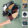 Карусель для зерен настінна з обертанням 360° Kitchen Storage Box 6-в-1 кухонний набір для круп з кріпленням