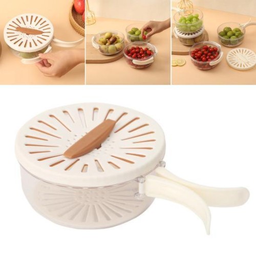 Друшлак MF-67 для миття ягід і фруктів з розкладними ручками з ситечком, харчовий