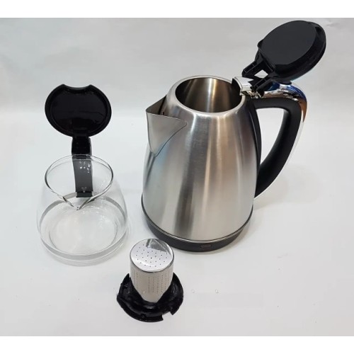 Комплект електрочайник з заварником на підставці з нержавіючої сталі Rainberg RB-2504