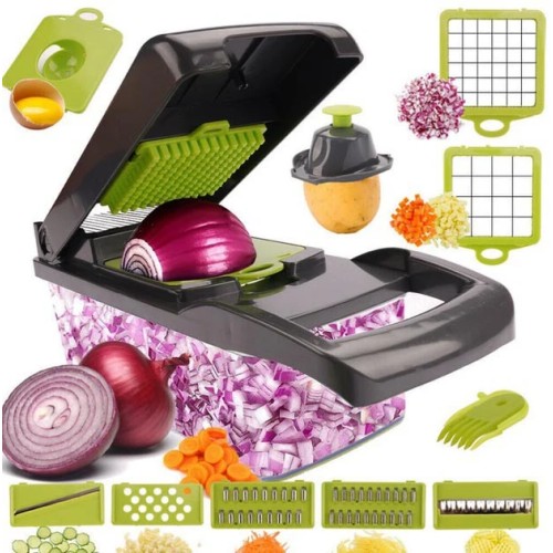 Ручний мультислайсер 14в1 Kitchen Ideas Veggie Slicer HA-347 багатофункціональне овочерізка з контейнером