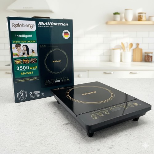 Індукційна варильна панель Rainberg RB-2281 з 1 конфоркою, портативна, потужністю 3500 Вт