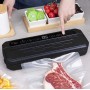 Вакуумний пакувальник Food Vacuum Sealer 65 кПа з різаком і пакетами, чорний