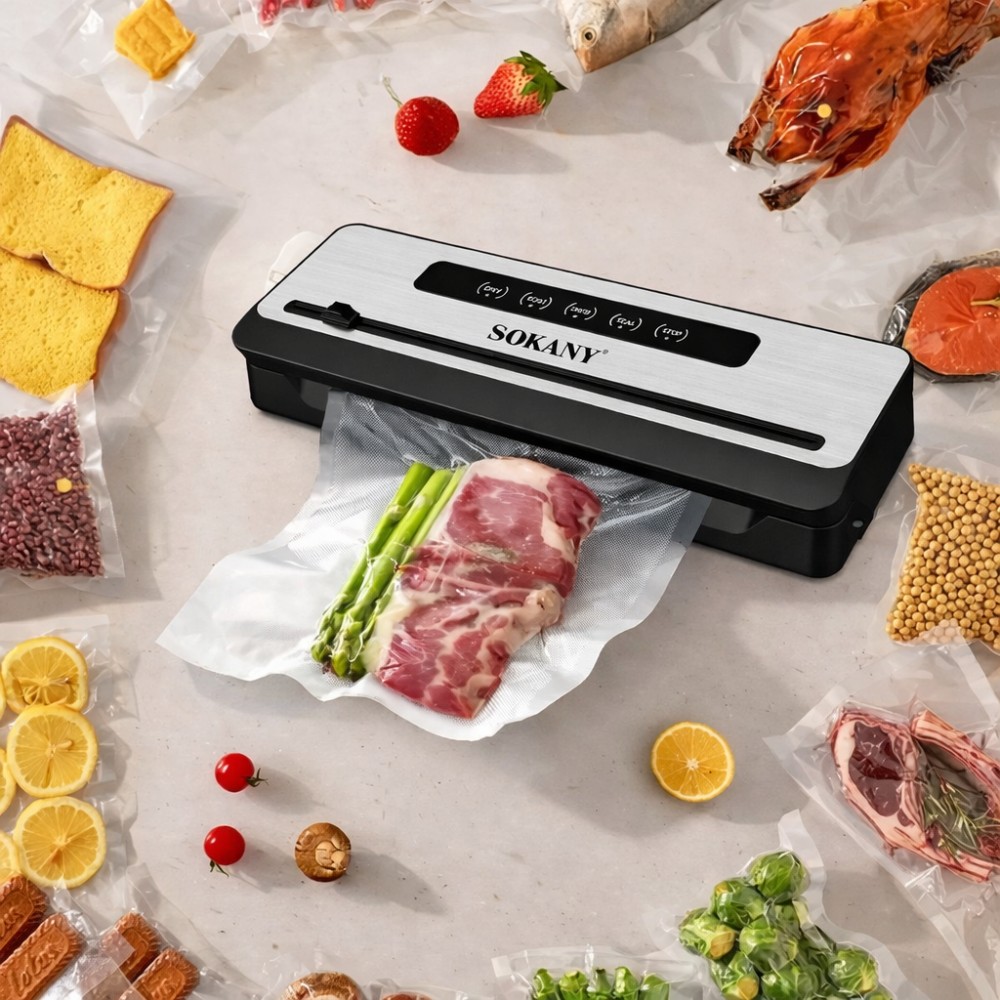 Вакуумний пакувальник для продуктів 200 Вт, Sokany SK-13076 / Домашній вакуматор