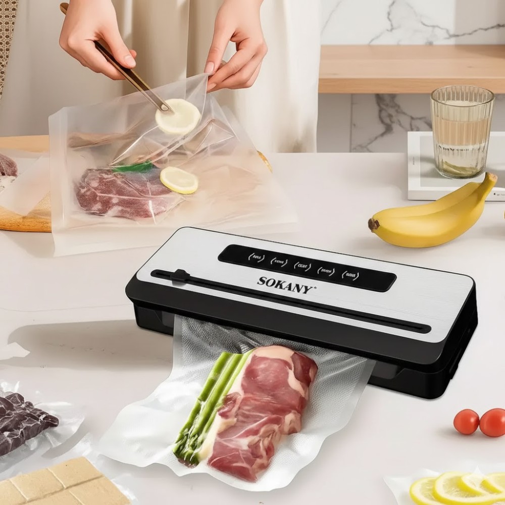 Вакуумний пакувальник для продуктів 200 Вт, Sokany SK-13076 / Домашній вакуматор