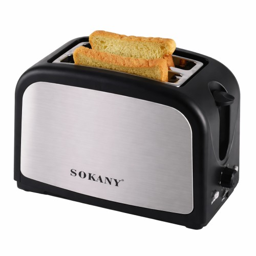 Тостер Sokany HJT-008S на 2 скибочки, 800 Вт/Мелетостер для хліба/Електричний тостер подвійний