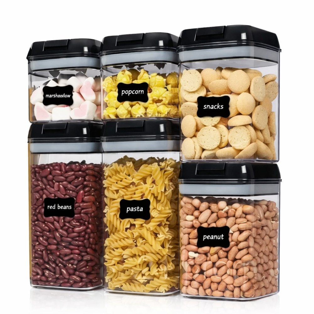 Набір контейнерів для зберігання сипких продуктів Food Storage Container, 6 шт., герметичні пластикові ємності з кришками