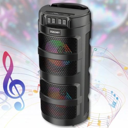 Портативна Bluetooth колонка 2х4" з RGB підсвітленням та підтримкою TWS ZQS2401 10W