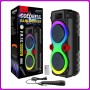 Портативна Bluetooth колонка 2х8" з дротовим мікрофоном та RGB підсвіткою ZQS8275 40W