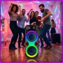 Портативна Bluetooth колонка 2х8" з дротовим мікрофоном та RGB підсвіткою ZQS8275 40W