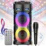 Портативна Bluetooth колонка з RGB підсвічуванням та дротовим мікрофоном ZQS4239S 16W