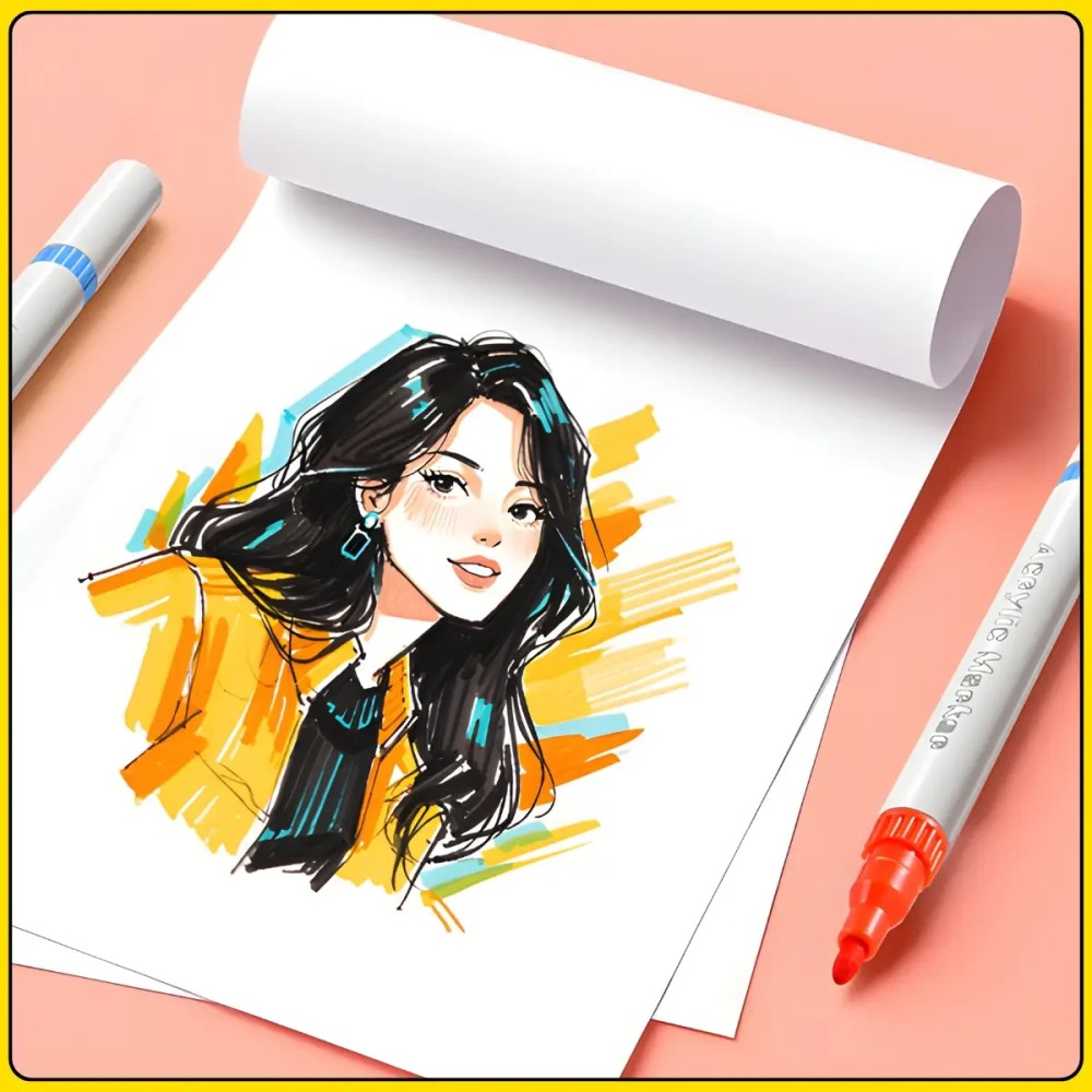 Набір двосторонніх акрилових маркерів MAP-08, 36 шт / 72 кольори, з пулевидним наконечником, у прозорому кейсі