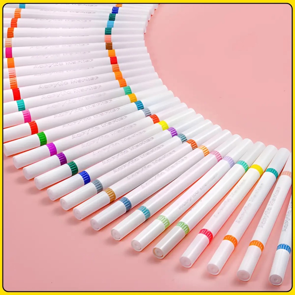 Набір двосторонніх акрилових маркерів MAP-08, 36 шт / 72 кольори, з пулевидним наконечником, у прозорому кейсі