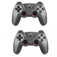 Беспроводные джойстики, от батареек, XO GP4, 2 шт / Пара игровых геймпадов Черный с серым