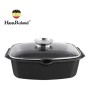 Сковорода-смаження Haus Roland HR145-1, 32 см, алюмінієва, 7,6 л, з кришкою. Чорний (HR145-1)