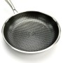 Сковорода OSFE OS-T26, 26 см, з гібридним антипригарним покриттям і кришкою. Срібляста (OS-T26)