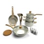 Набір посуду Cannasweis YMX-19-1 (19 предметів) з литого алюмінію. Бежевий (YMX-19-1)